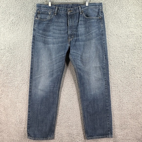 Levi's Mens 505 Medium Blue Regular Fit Straight Leg Denim Jeans Sz 40 x 32 - Picture 1 of 10